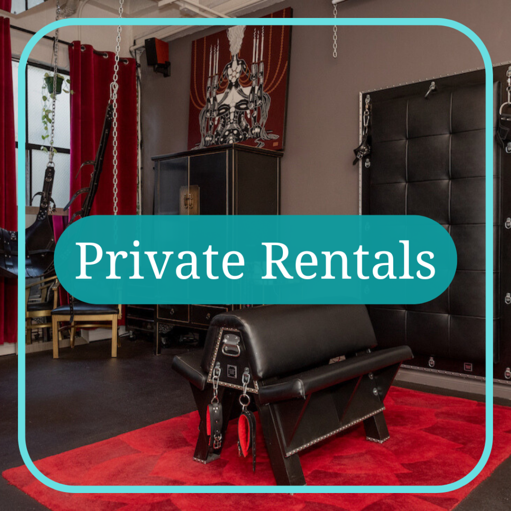 Private Rentals of our fetish dungeon playspace, Sub Rosa